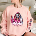 Halloween Horror Mama Custom Kid Name, Spooky Mama, Killer Halloween T-shirt Crewneck Hoodie