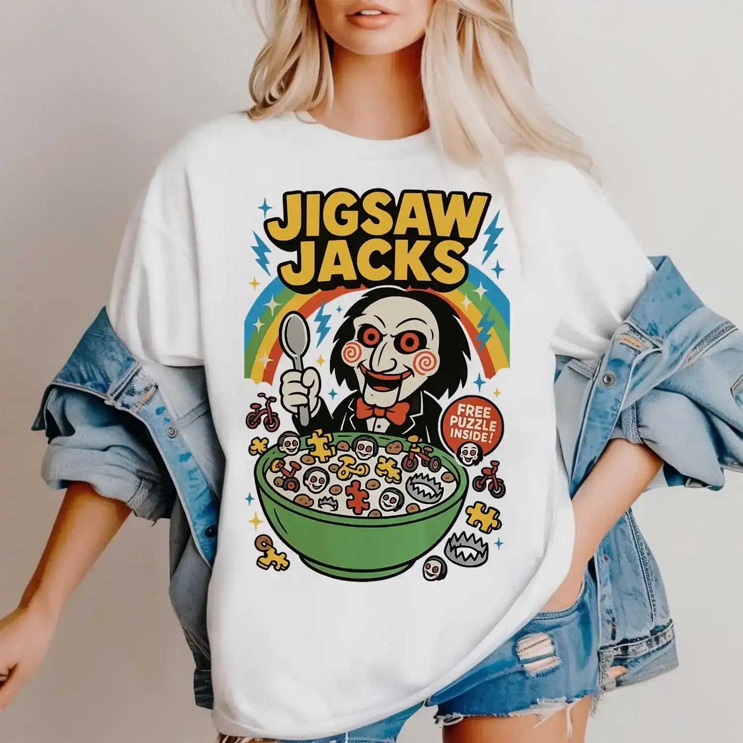 Funny Halloween Graphic Halloween Characters Horror Character Halloween 2025 T-Shirt  Crew-neck Hoodie