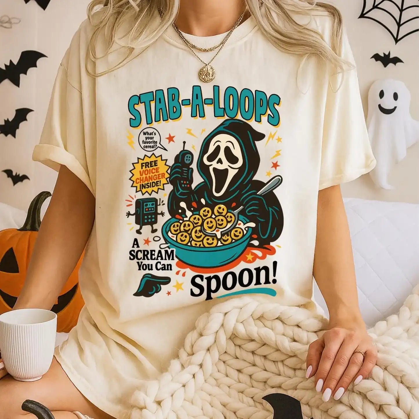 Funny Halloween Graphic Halloween Characters Horror Character Halloween 2025 T-Shirt  Crew-neck Hoodie