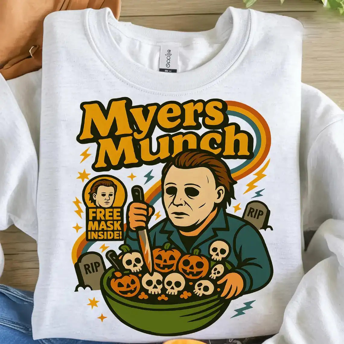 Funny Halloween Graphic Halloween Characters Horror Character Halloween 2025 T-Shirt  Crew-neck Hoodie